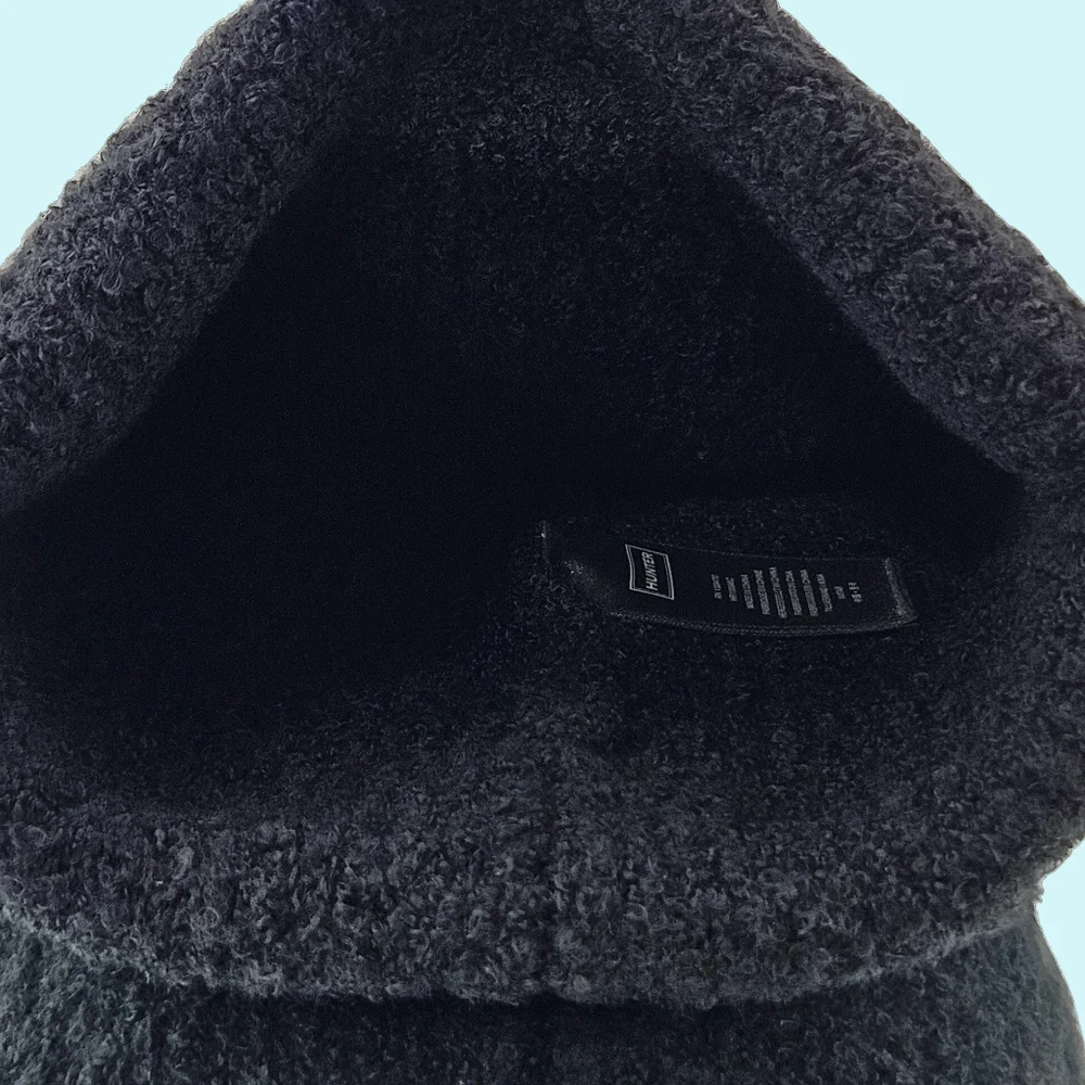 Hunter Hat Beanie Black Texture Cuffed Knit Logo Outdoor Cottagecore Christmas